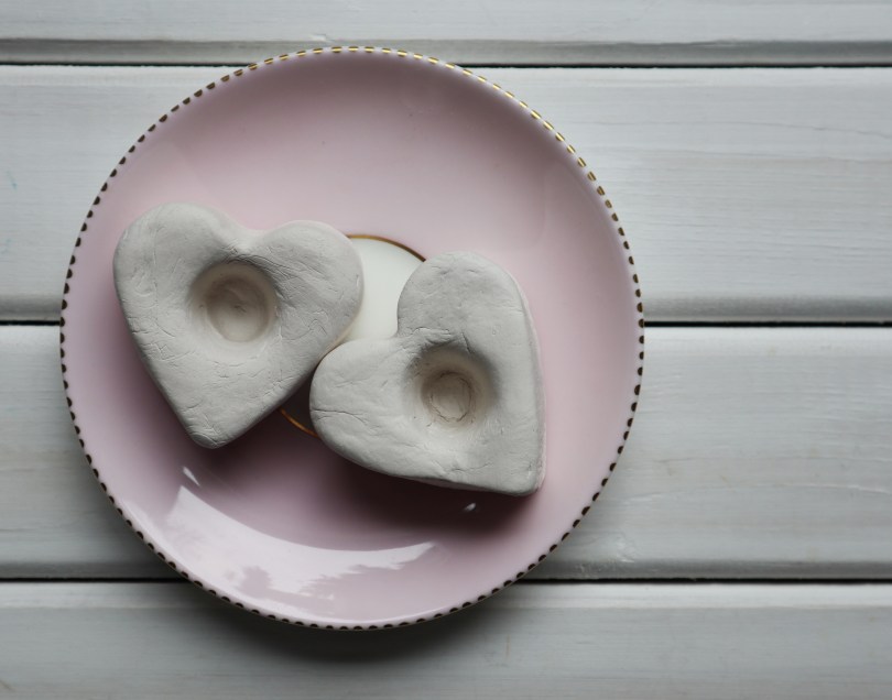 Clay candle holder dried