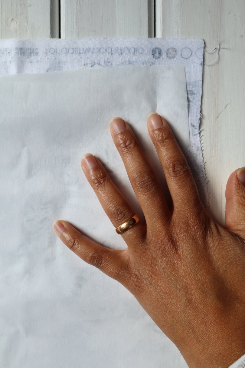 Stars make laying bondaweb on fabric Stars make laying bondaweb on fabric