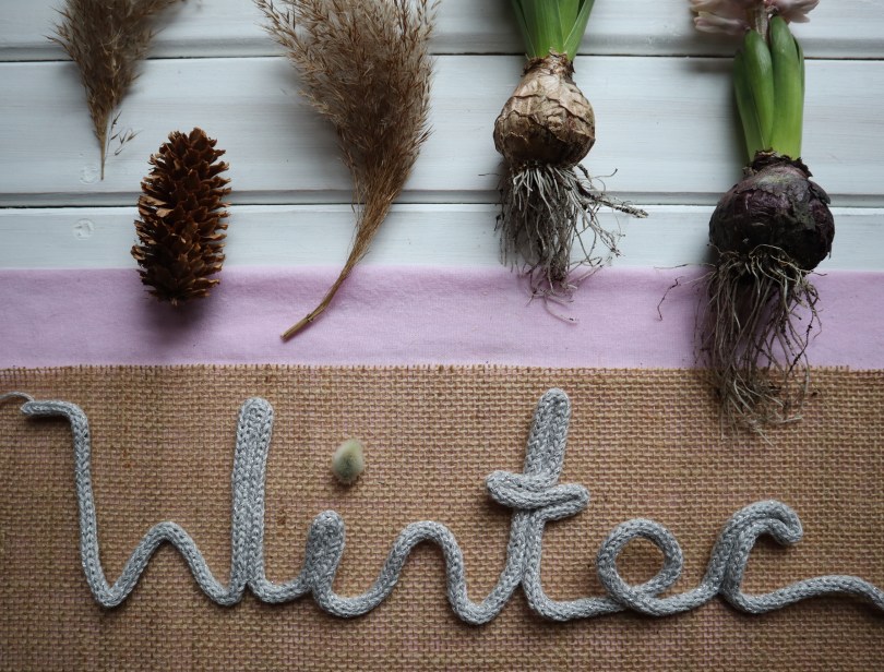 Winter joy knitting doll word