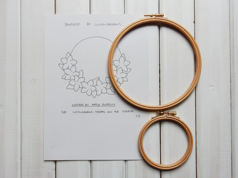 Blossom wreath template and hoops DSCN5685